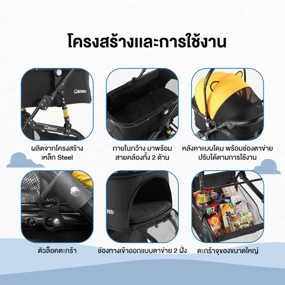 รถเข็นสำหรับสัตว์เลี้ยงแบบ 3 in1 Bernd รุ่น Luna Pet_5
